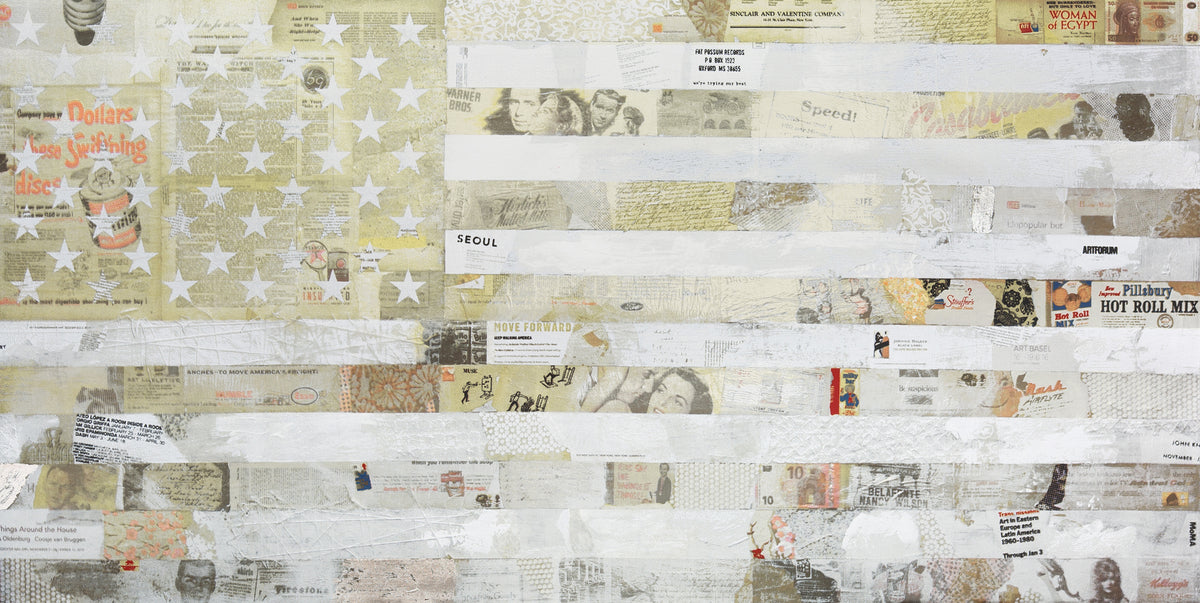 Cey Adams | American Flag (White) Canvas