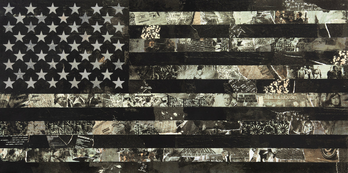 Cey Adams | American Flag (Black) Canvas