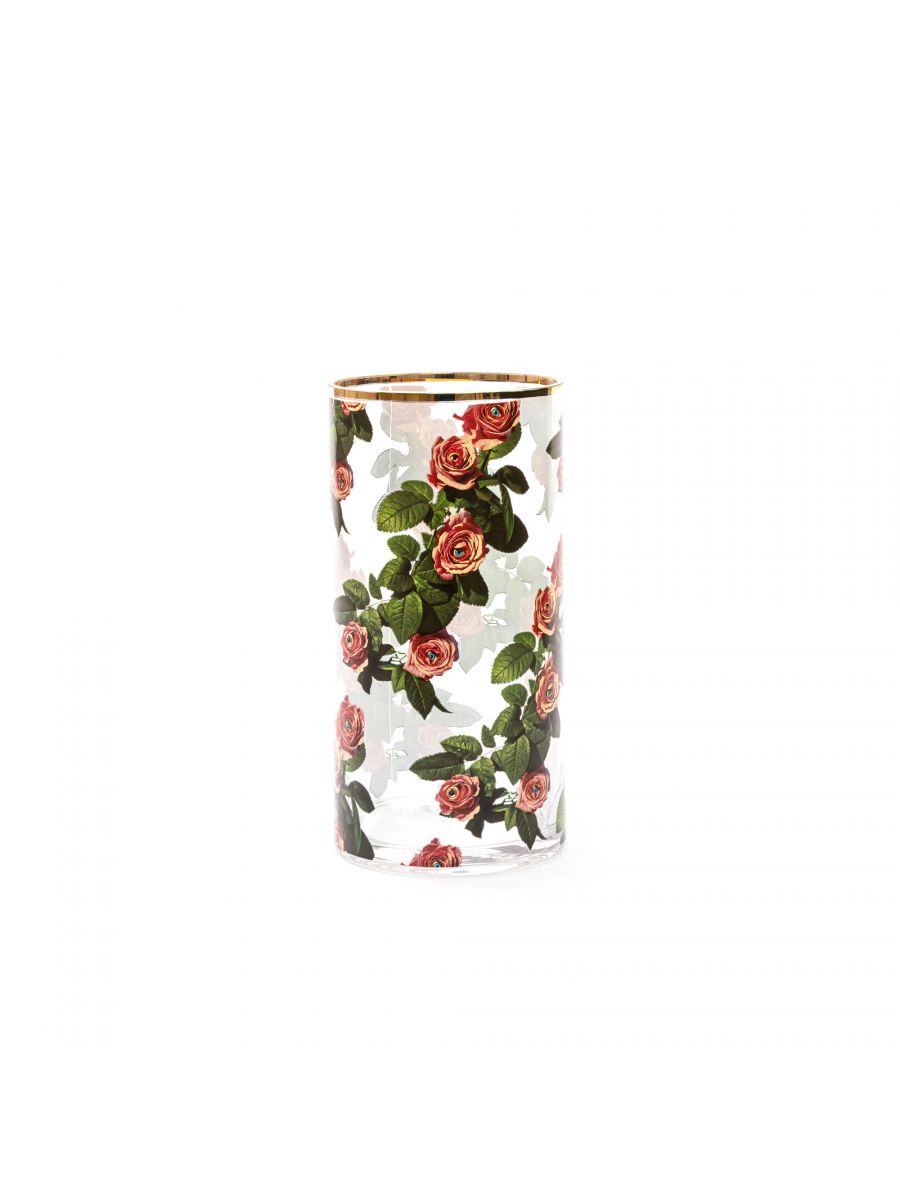 Vase Cylindrical Roses Med