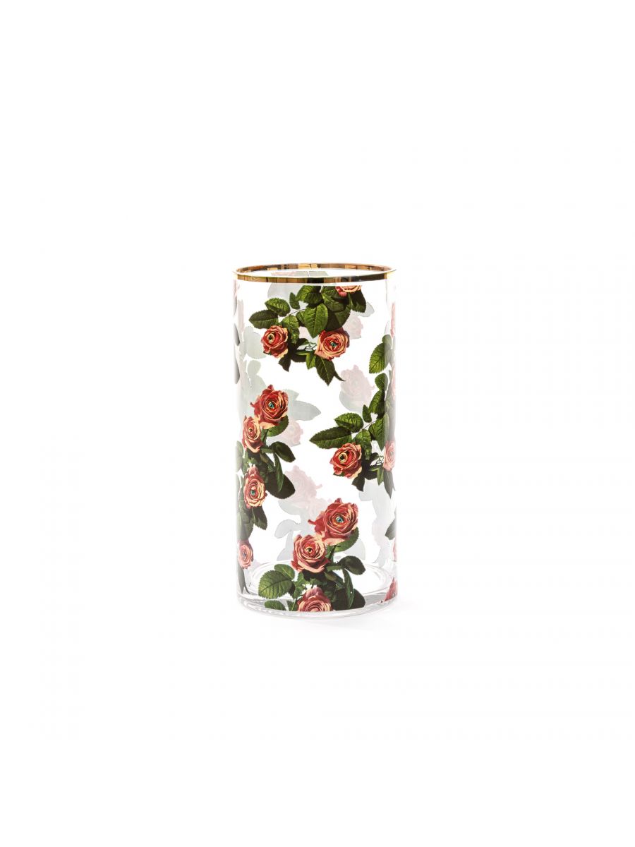 Vase Cylindrical Roses Med