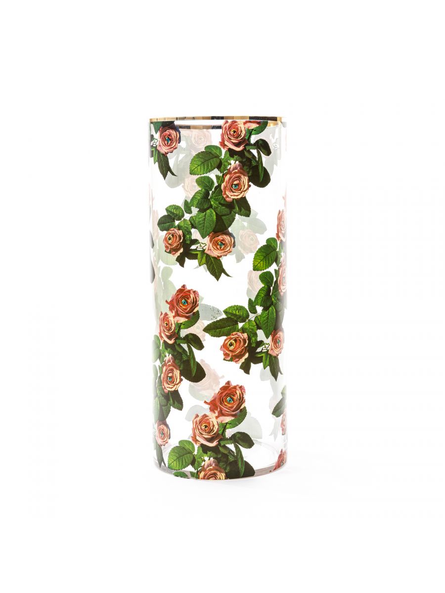 Vase Cylindrical Roses Lg