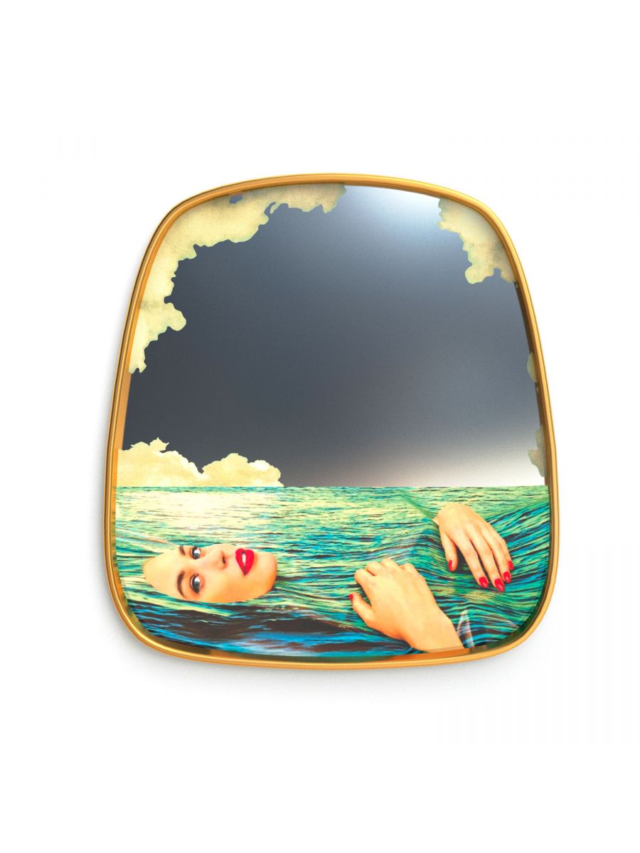 Mirror Gold Frame Sea Girl