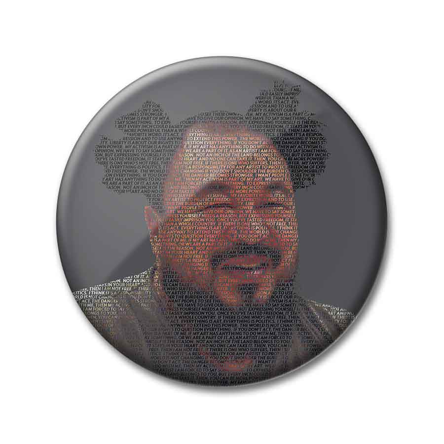 Ai Weiwei Quote Self Portrait 2.25 inch Pin