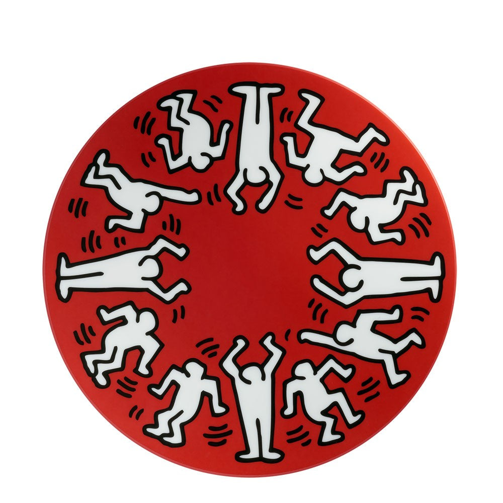 Haring - White Dancing on Red Plate
