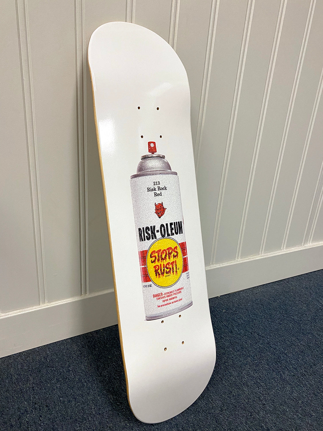 Risk | Riskoleum White on White with Diamond Dust Skateboard