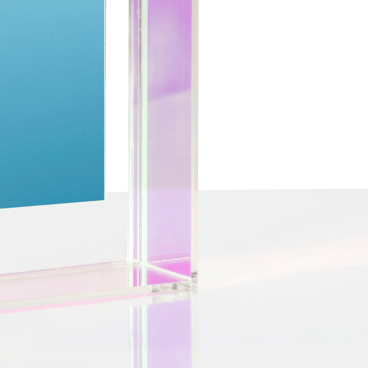 A close up image of a clear block frame