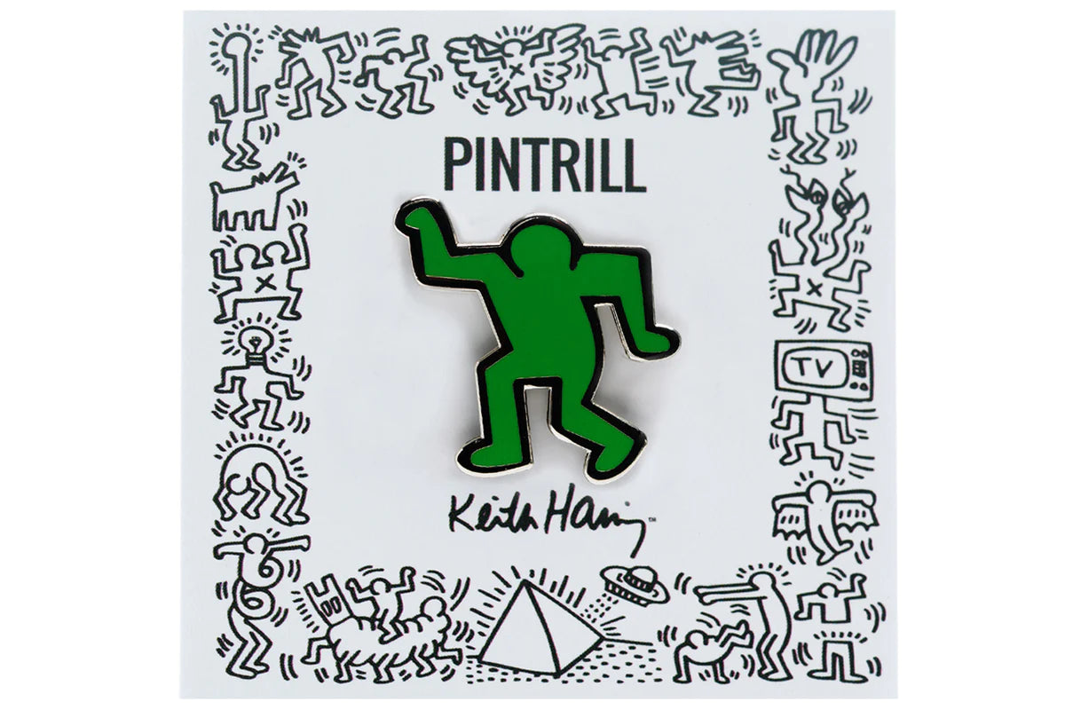 Keith Haring - Dancing Man Green Pin