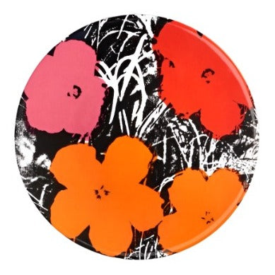 Warhol - Flowers Red/Pink Lg Plate