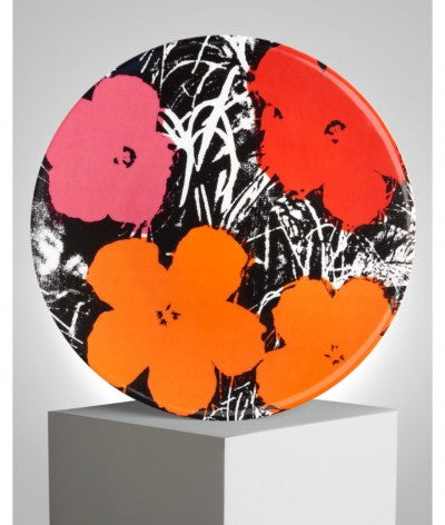 Warhol - Flowers Red/Pink Lg Plate