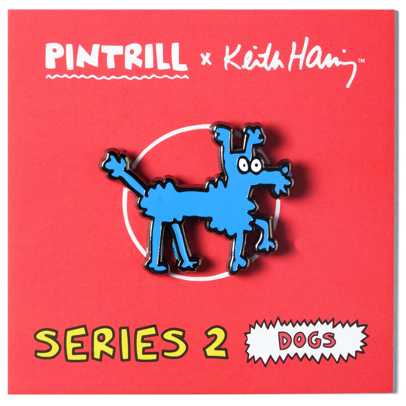 Keith Haring - Dogs Bleue Pin