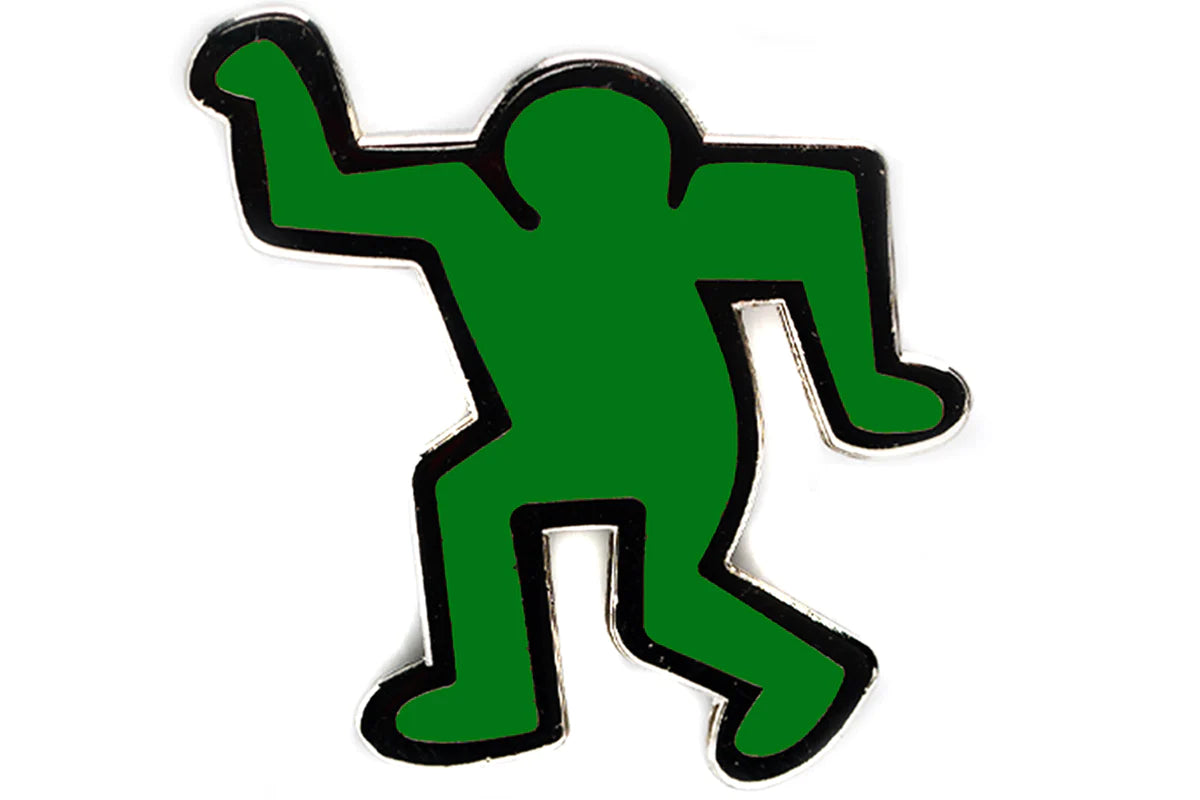 Keith Haring - Dancing Man Green Pin