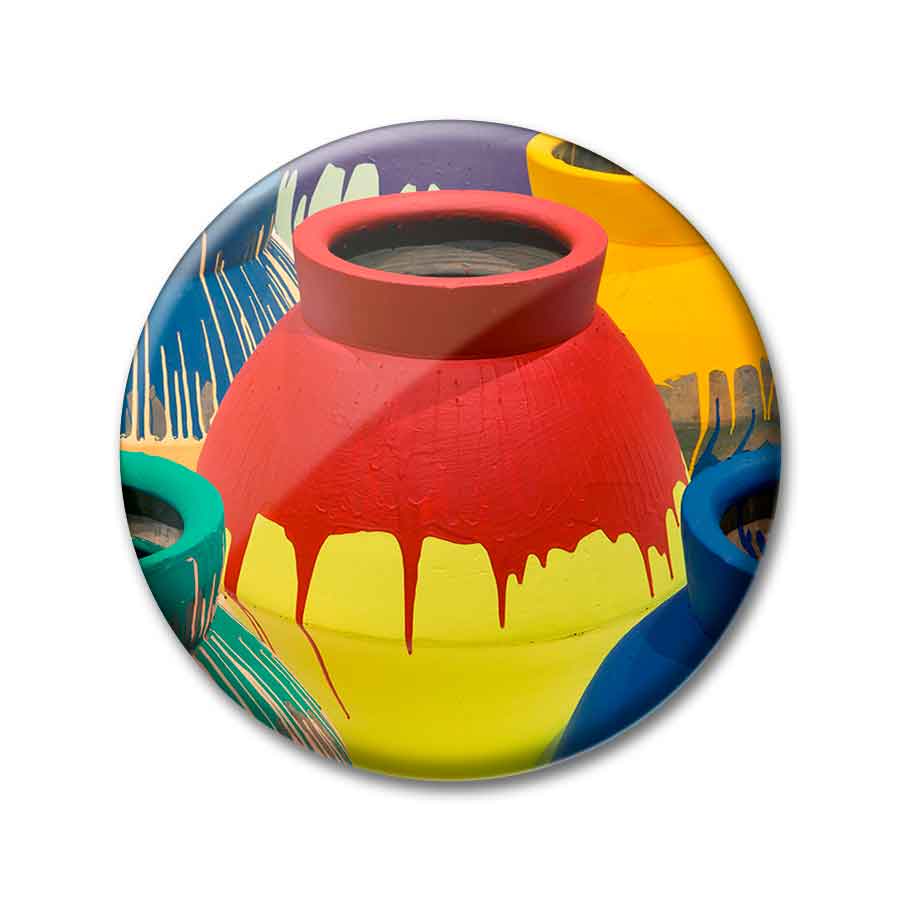 Ai Weiwei Colored Vases 2.25 inch Pin