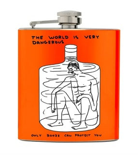 The World Is Very Dangerous Hip Flask