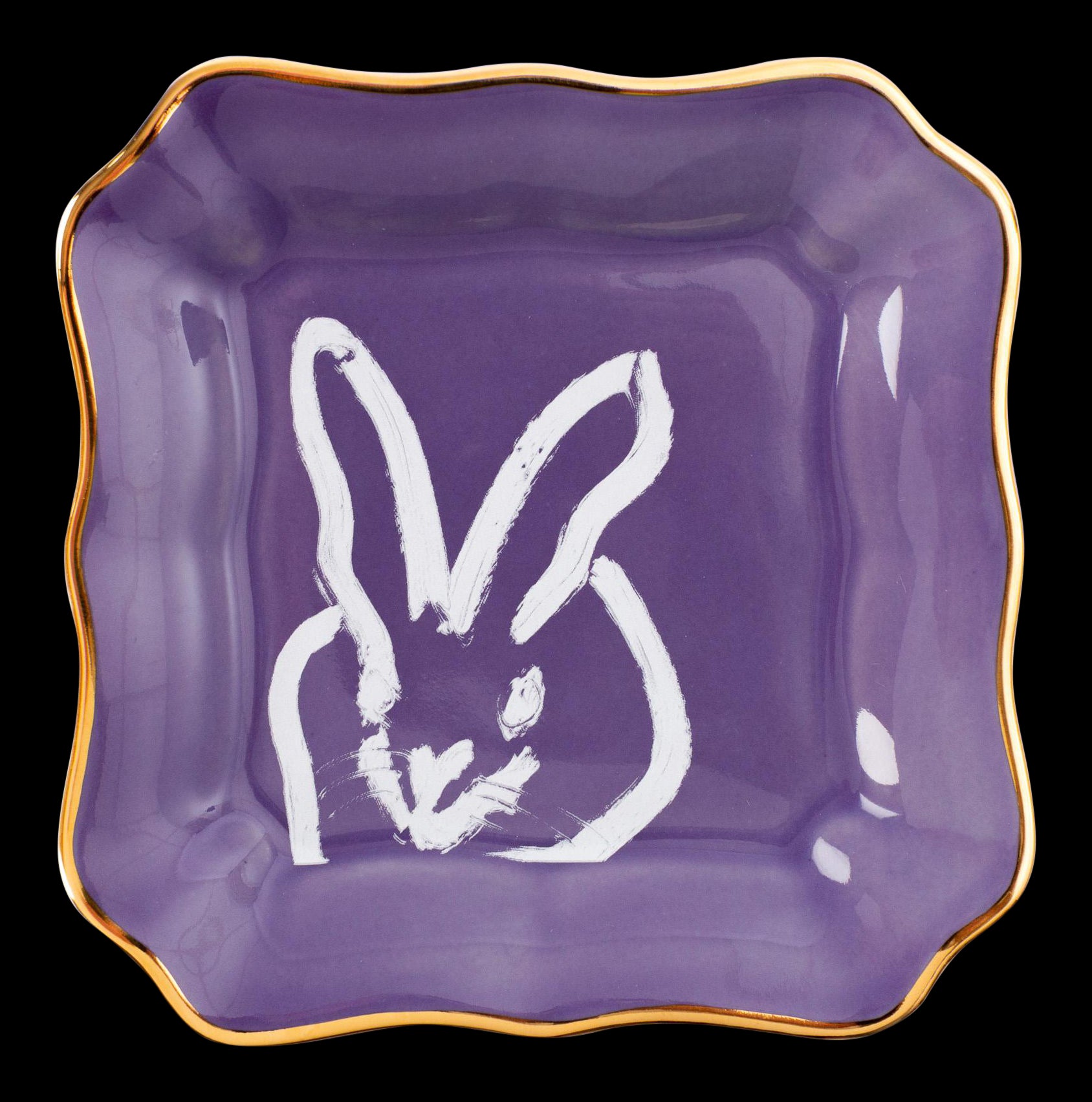 Bunny Portrait Plates: Lilac with Gold