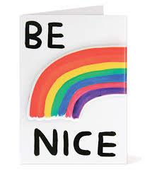 Be Nice Puffy Sticker Card