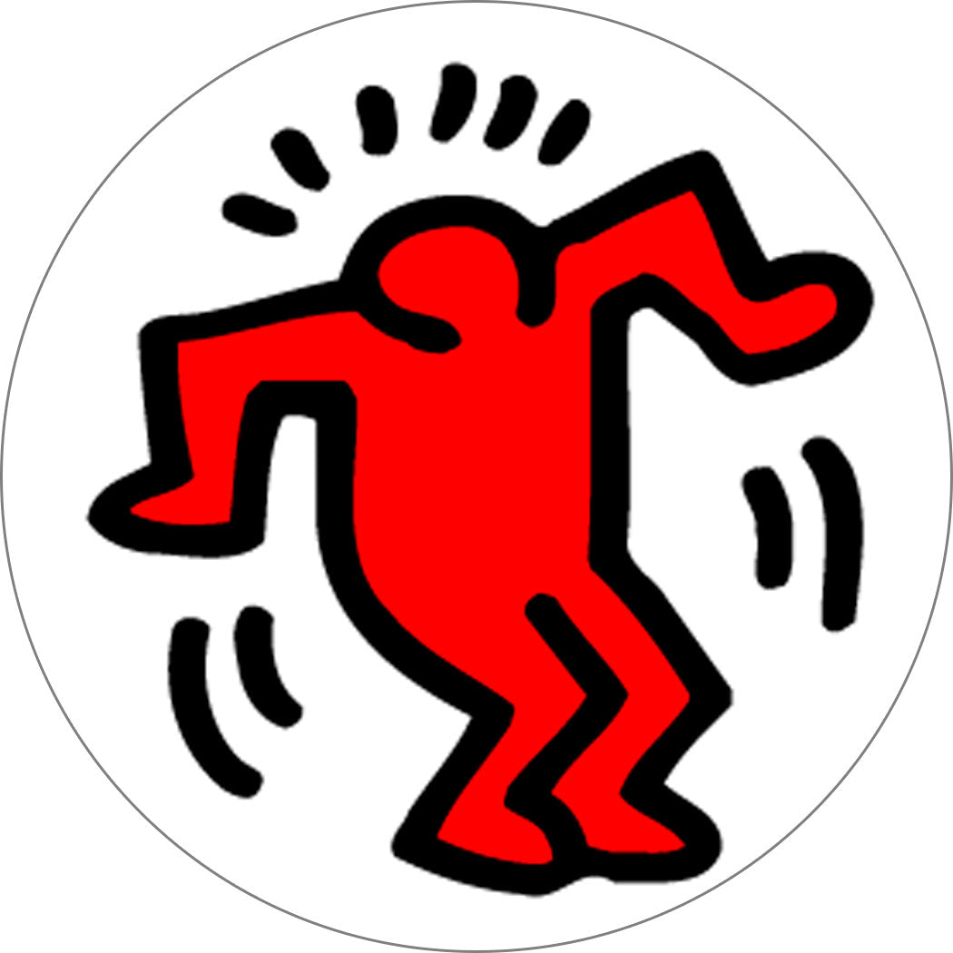 Keith Haring Red Guy on White 1 Inch Pin