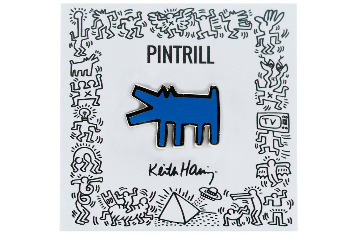 Keith Haring - Barking Dog Pin - Blue