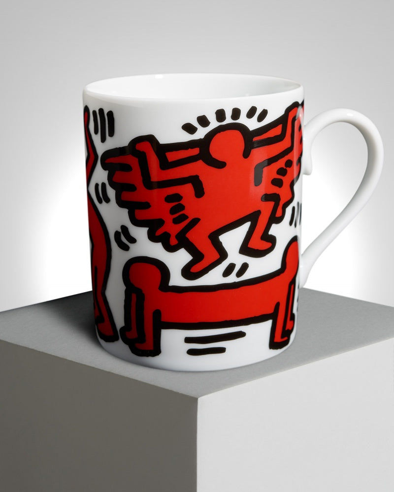 Haring - Red Dancing on White Mug